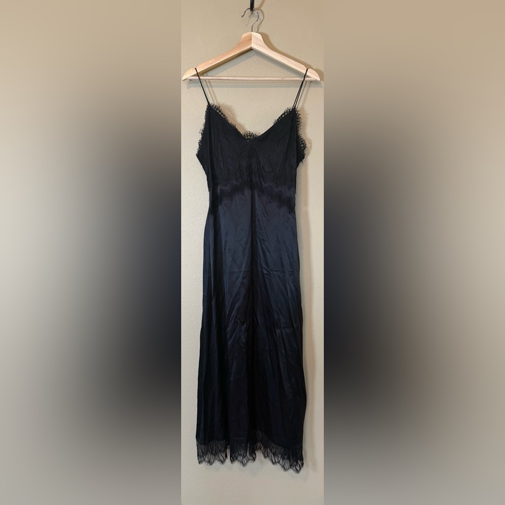 THE KOOPLES Black Lace Silk Midi Slip Dress NWT Size 4 (US XL) - Picture 3 of 8